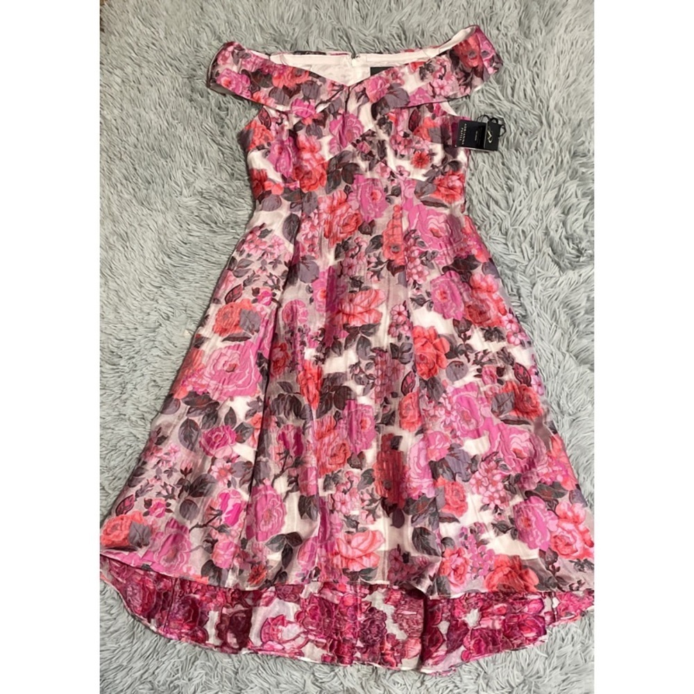 High Low Off The Shoulder Floral Midi Dress - Picture 3 of 10